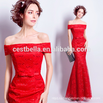 Производитель Китай Сучжоу лучшие продажи Cap рукавом Красный длинные Русалка Вечерние платья